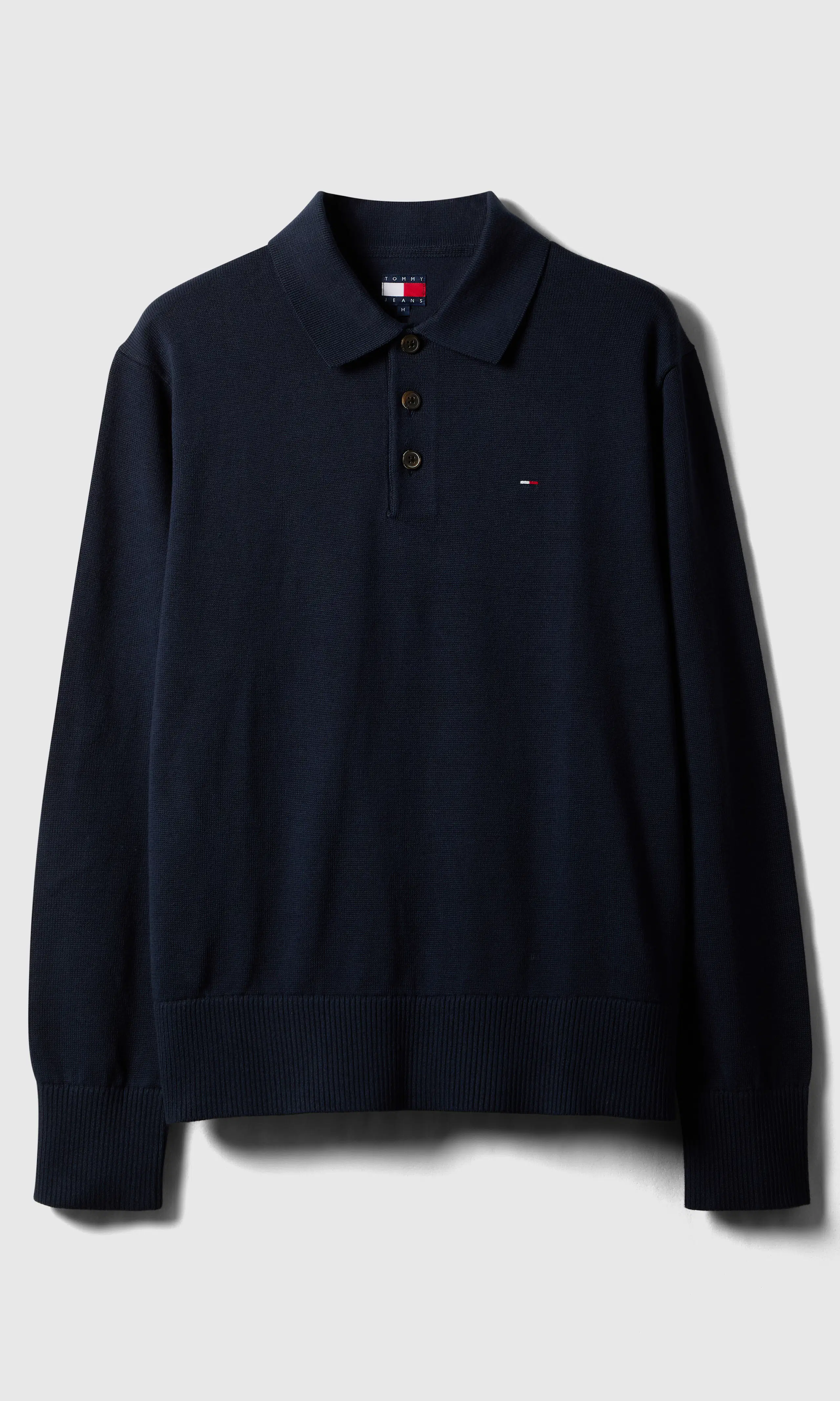 Slim Essential Polo Long Sleeve. Front. Flat.