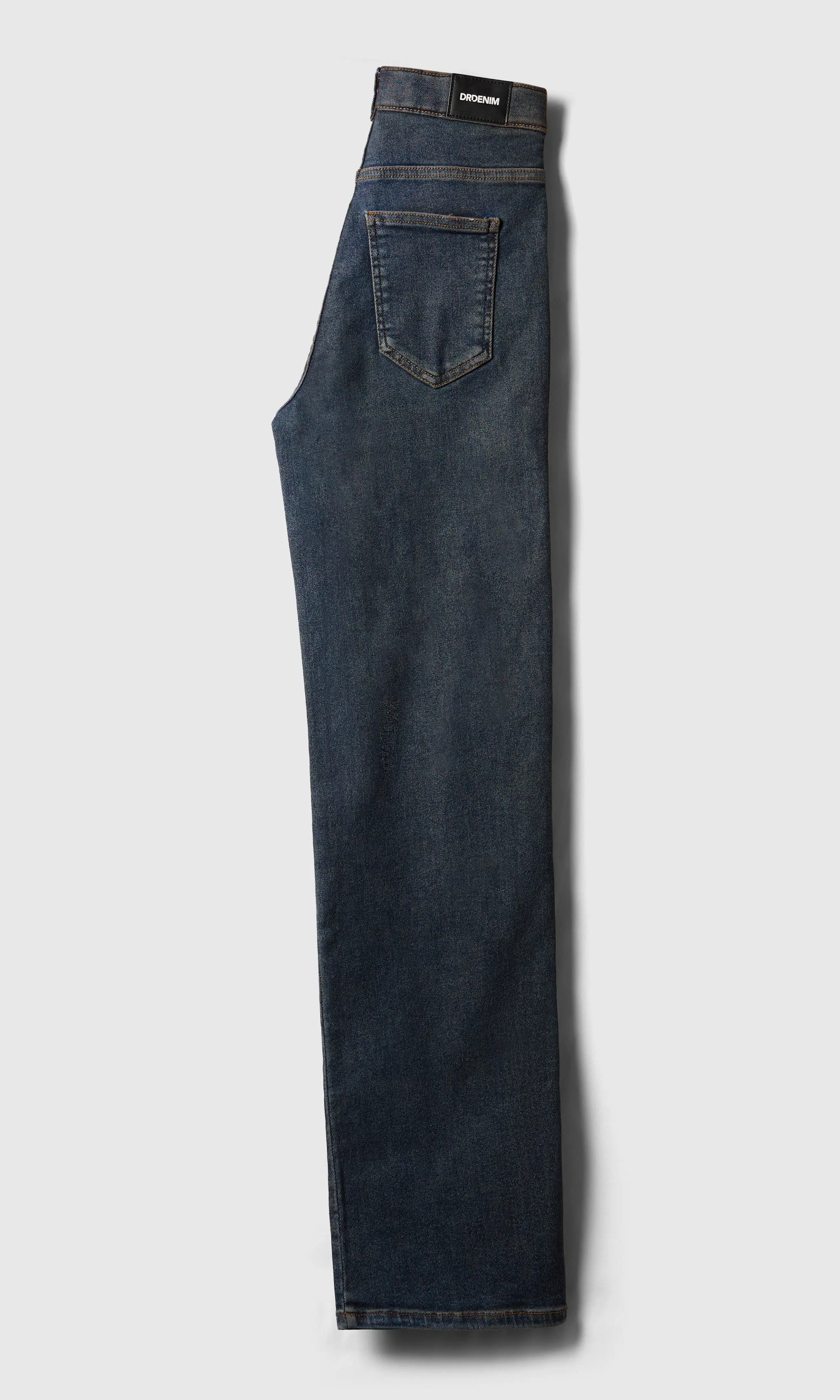 Moxy High Straight Jeans. Back. Flat.