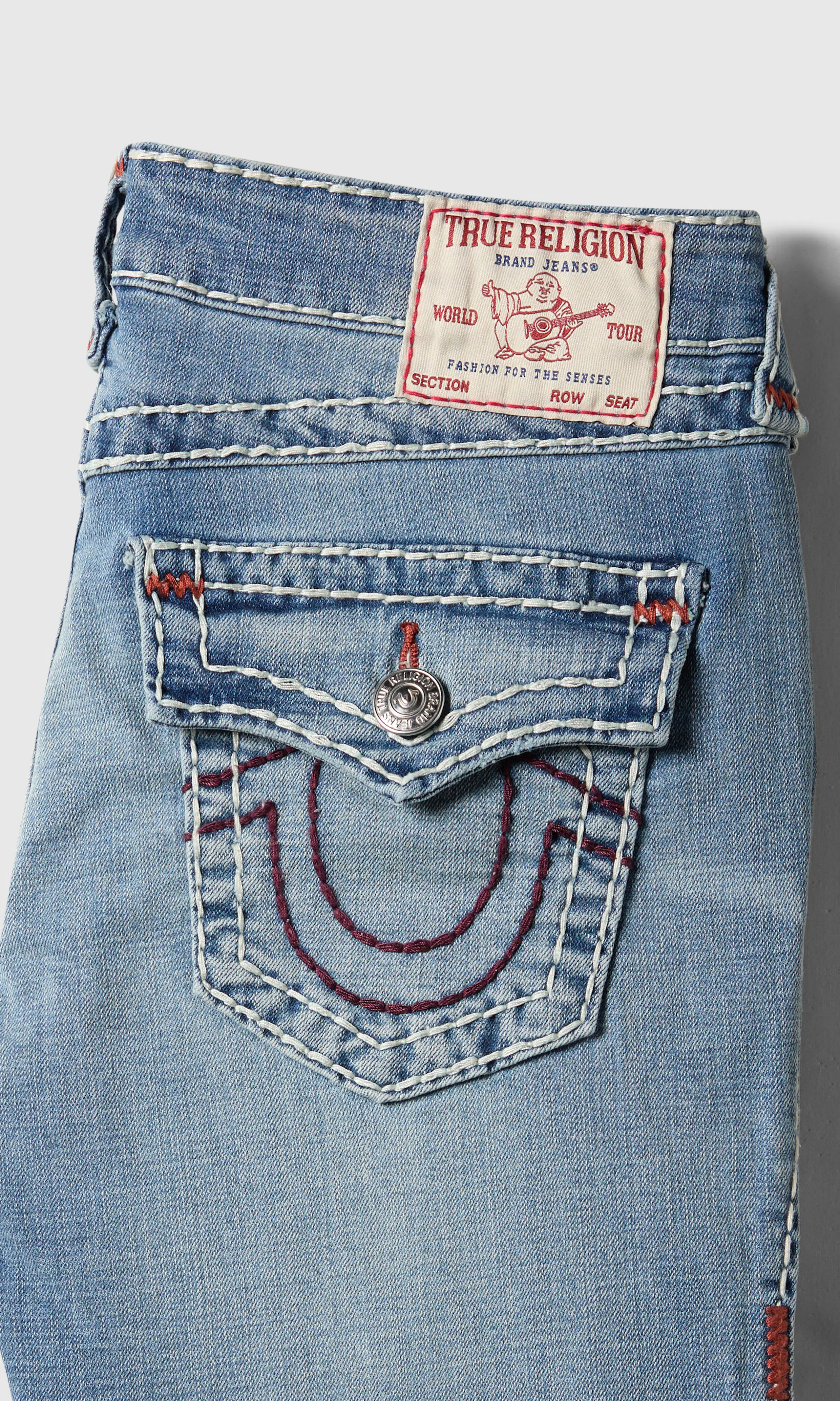 Joey Low Rise Flare Super T Flap Lys Blå Jeans. Detail 1. Flat.