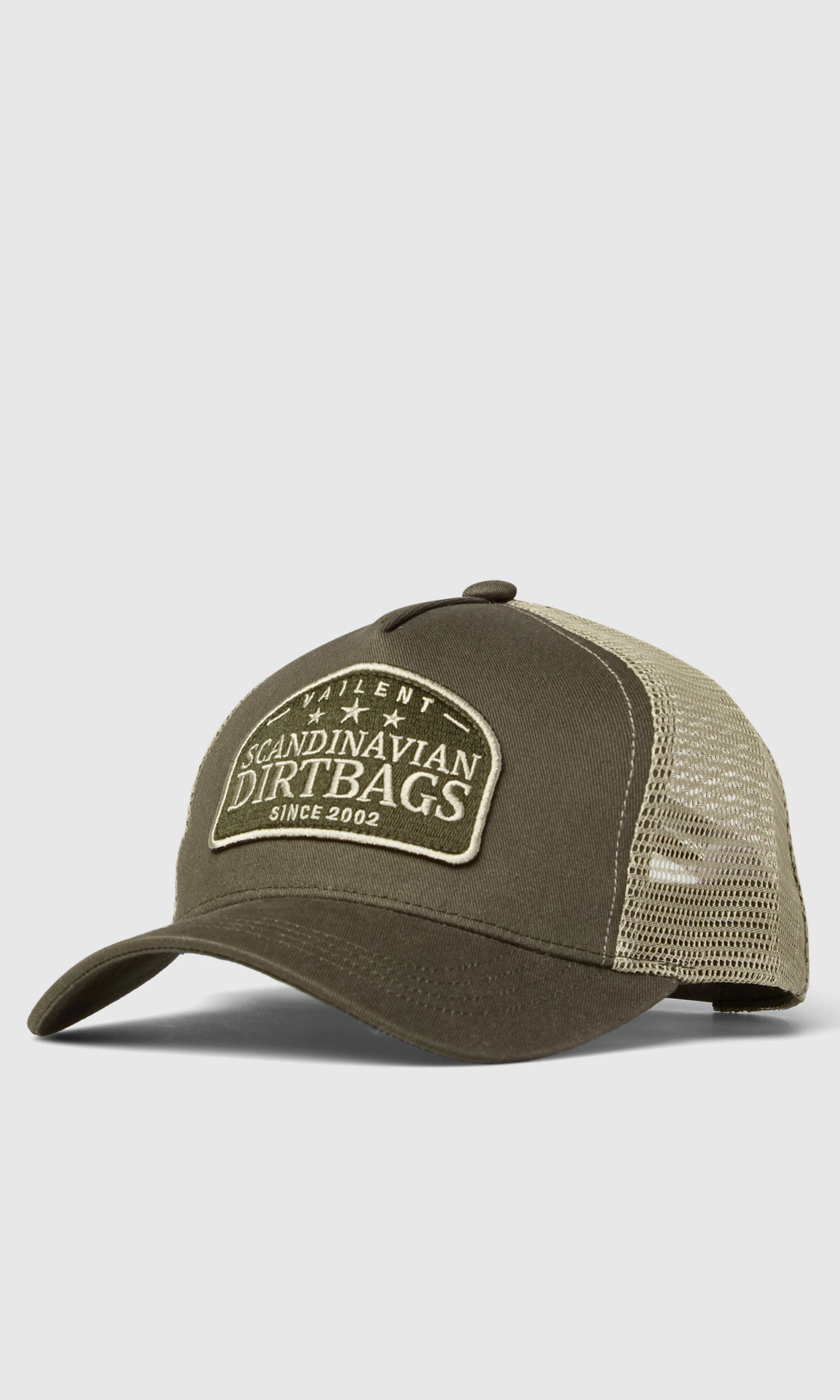 Trucker Dirtbag Caps. Front. Flat.