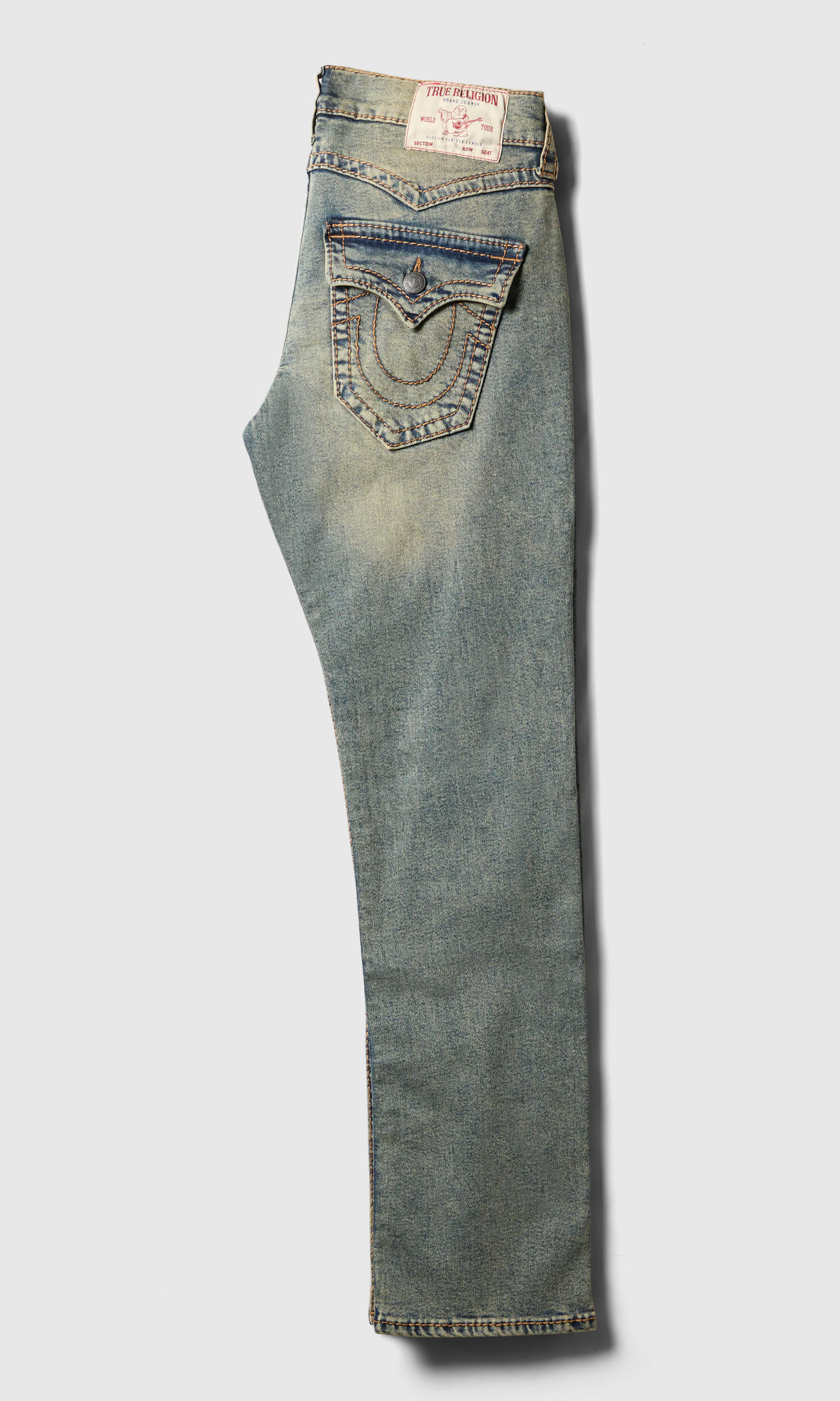 Ricky Big T Flap Jeans. Back. Flat.