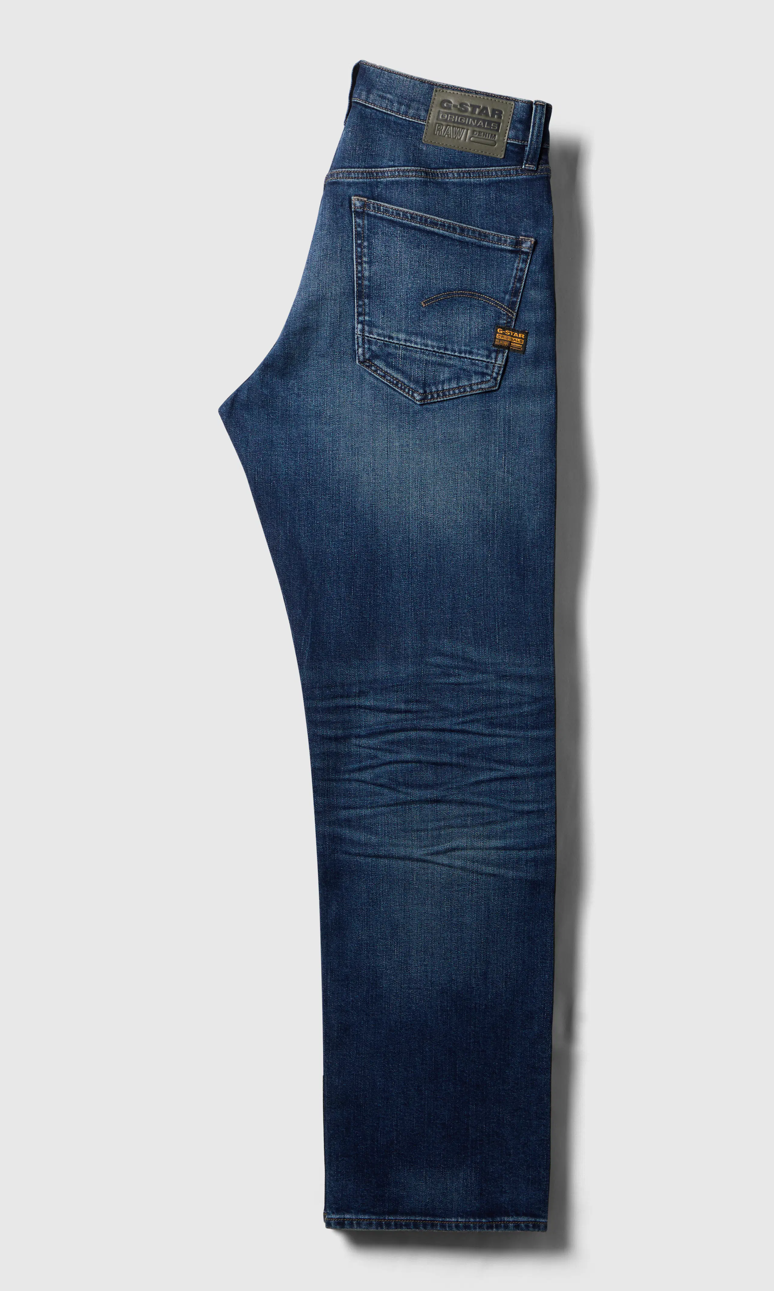 Dakota Regular Straight Mørk Blå Jeans. Back. Flat.