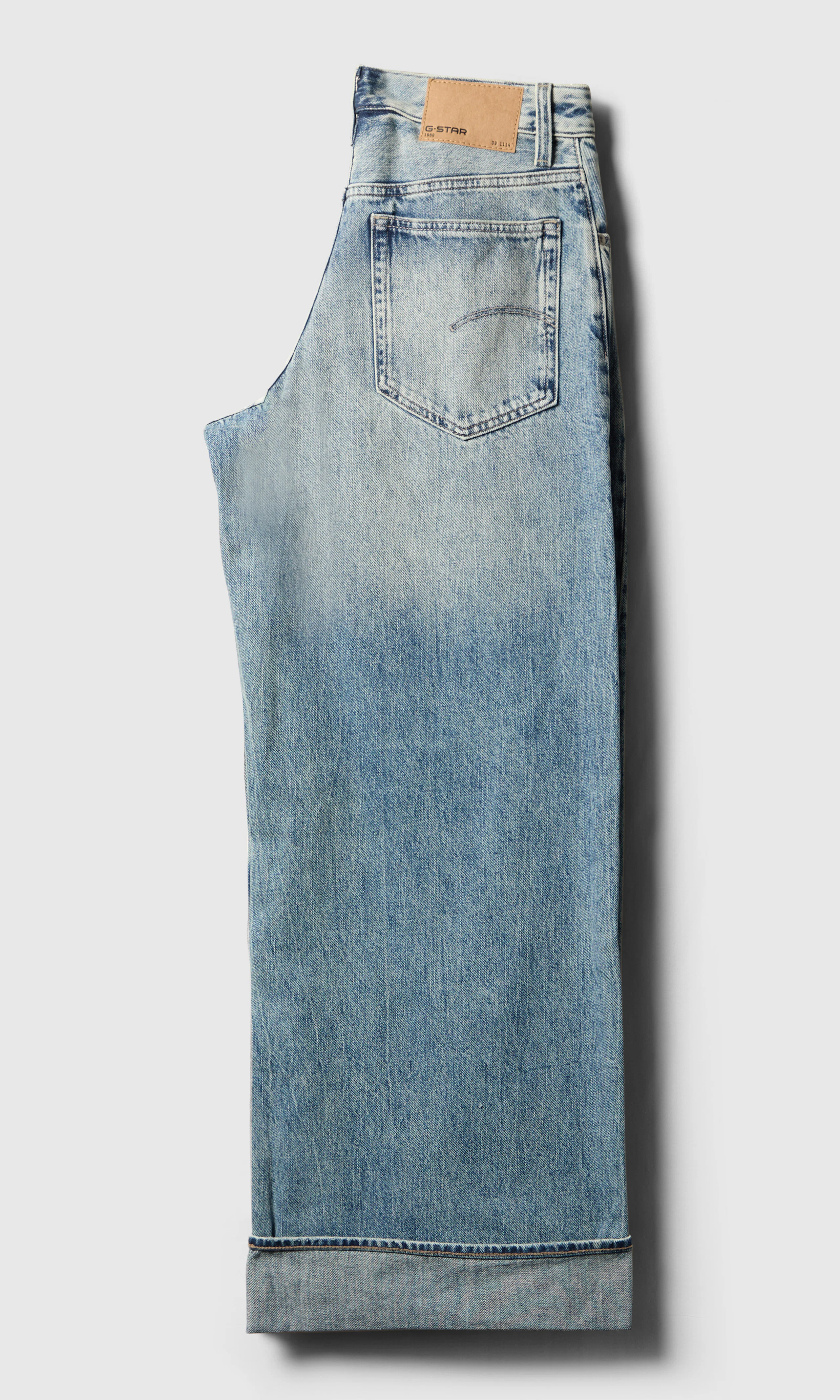 Roxx Wide Lys Blå Jeans. Back. Flat.