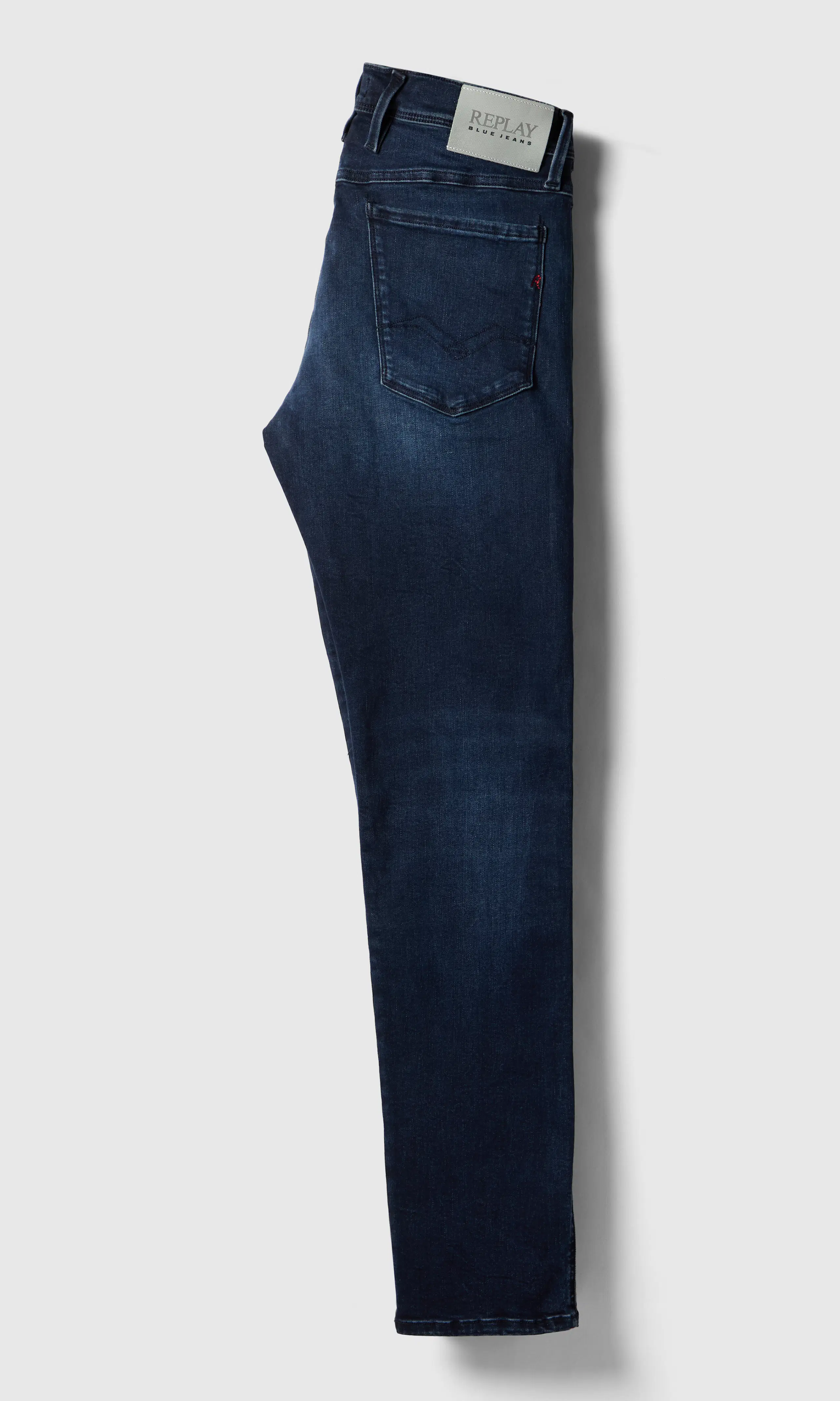 Anbass Hyperflex Mörkblå Jeans. Back. Flat.