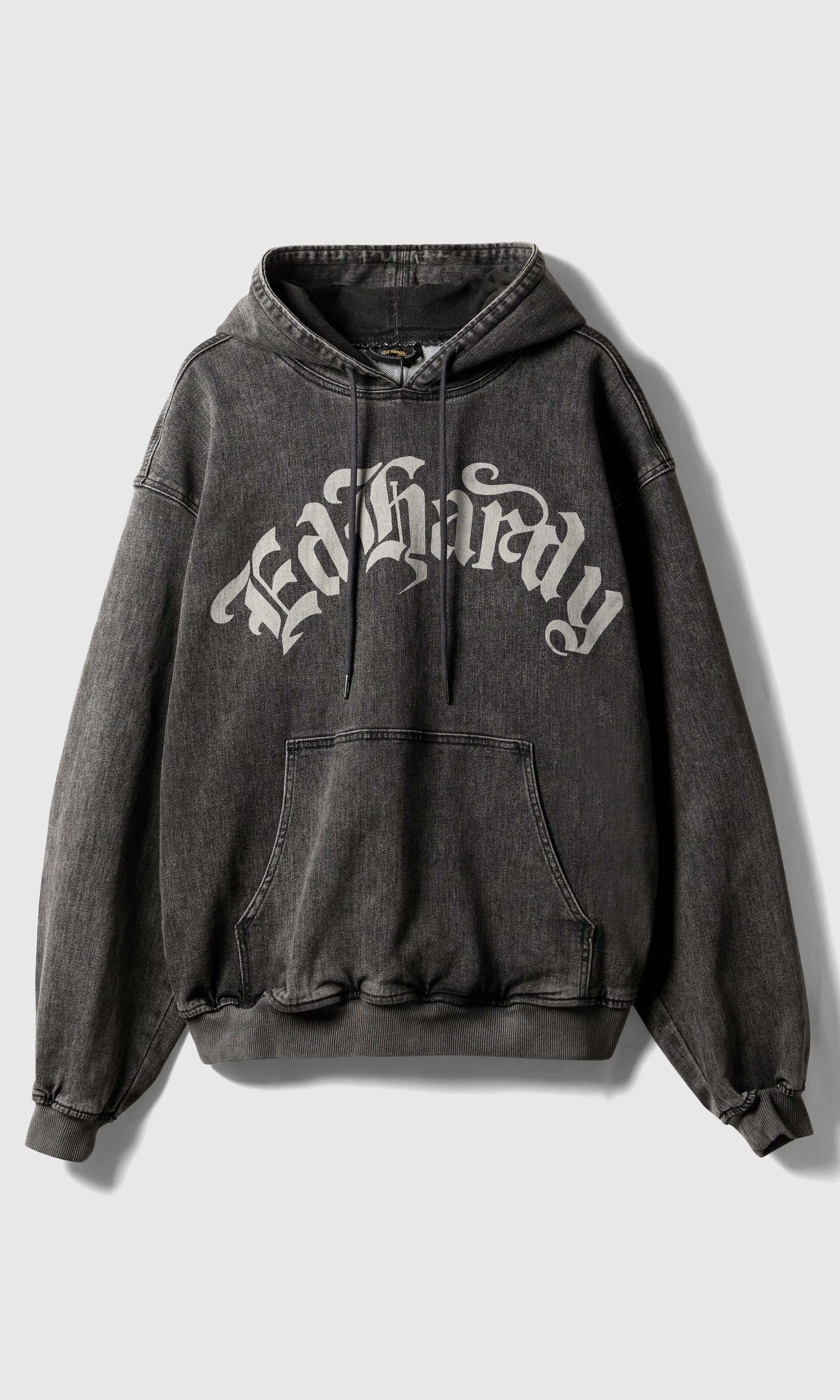 Death Rider Graphic Denim Pouch Huppari. Front. Flat.